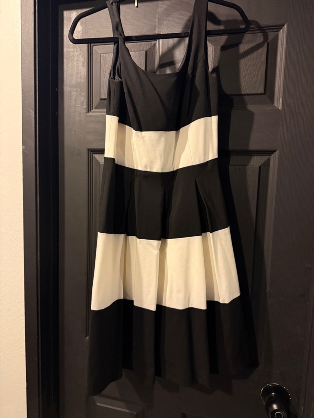 Ralph Lauren Black and White Striped Midi Dress